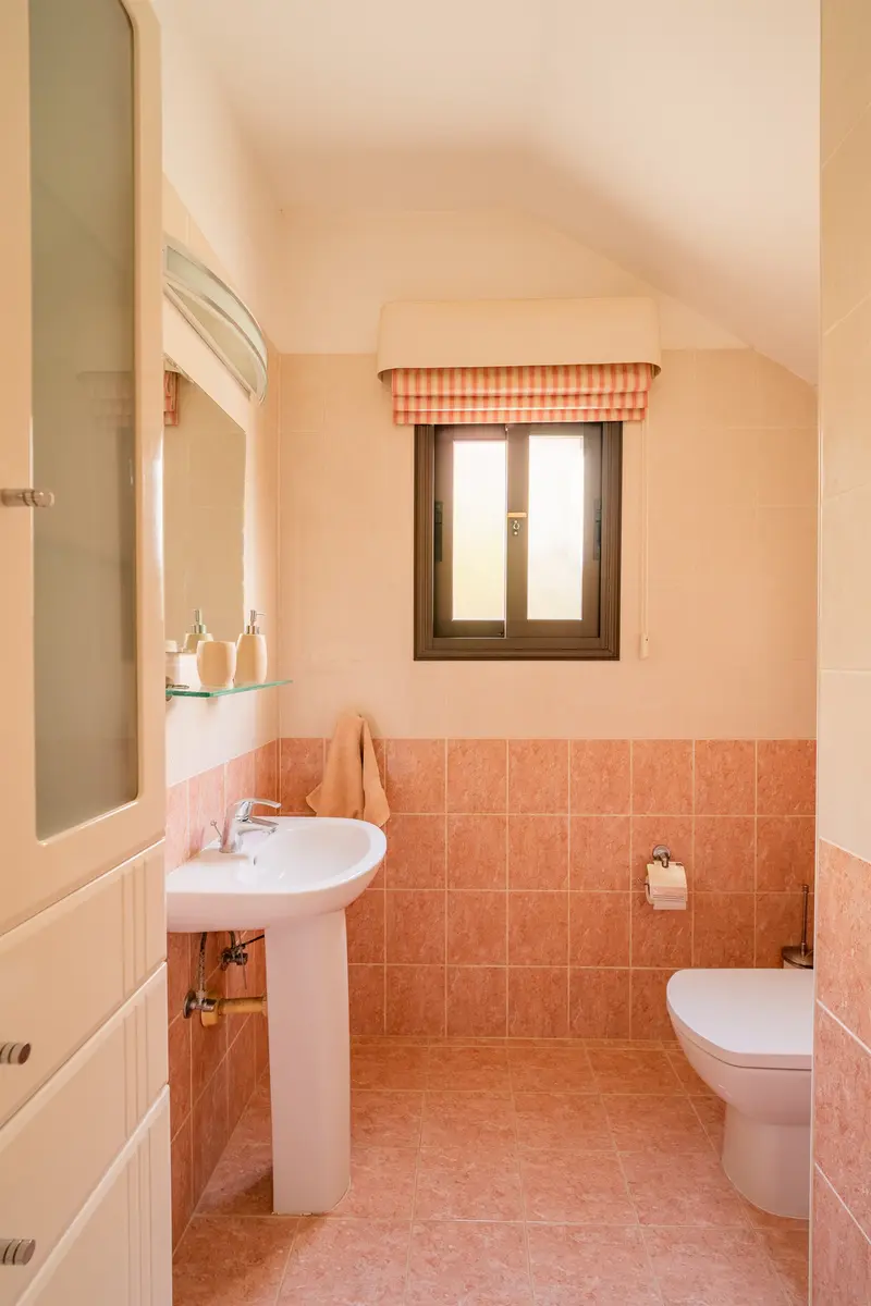 Half bath located downstairs.